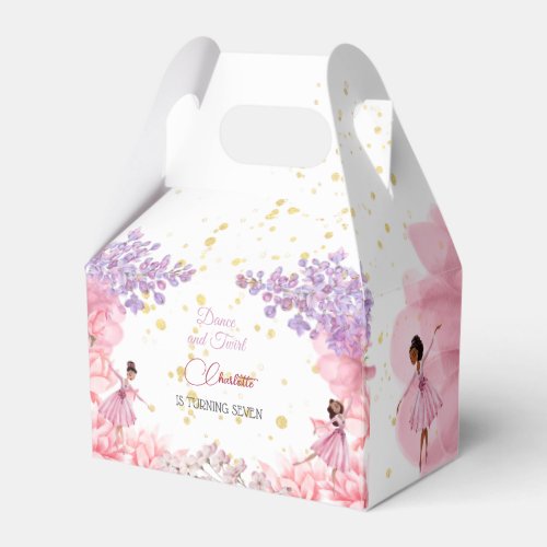 Dance and twirl ballerina birthday favor boxes