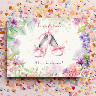 dance and twirl ballerina birthday invitation