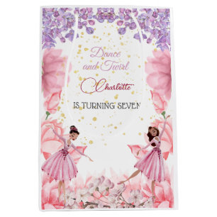Dance and twirl ballerina birthday medium gift bag