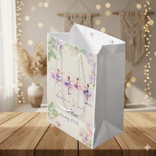 Dance and twirl ballerina birthday medium gift bag