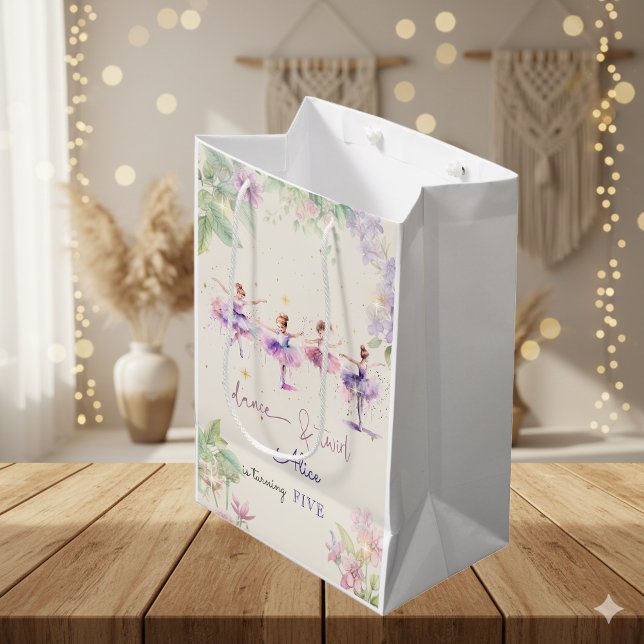 Dance and twirl ballerina birthday medium gift bag (Creator Uploaded)