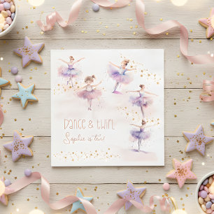 Dance and twirl ballerina birthday napkins