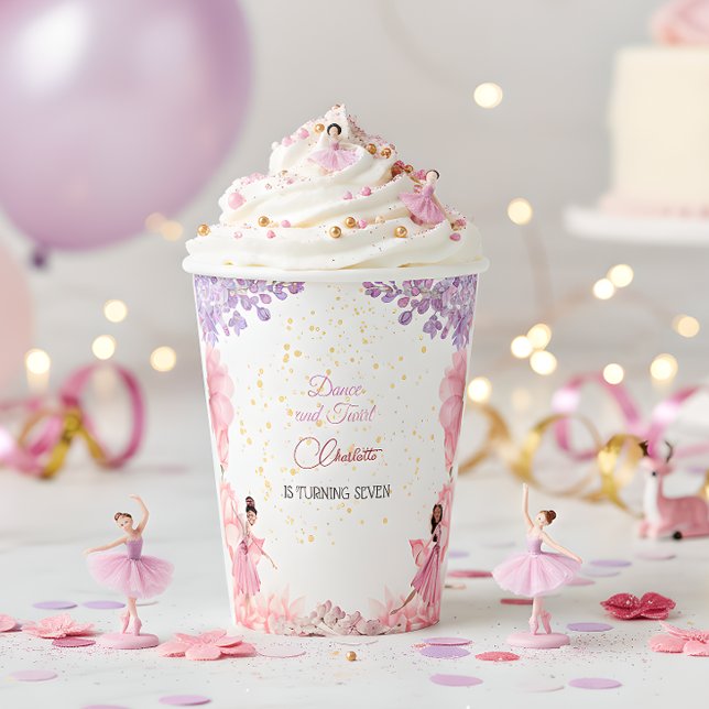Dance and twirl ballerina birthday paper cups (Creator Uploaded)