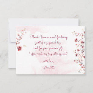 Dance and twirl ballerina birthday thank you card