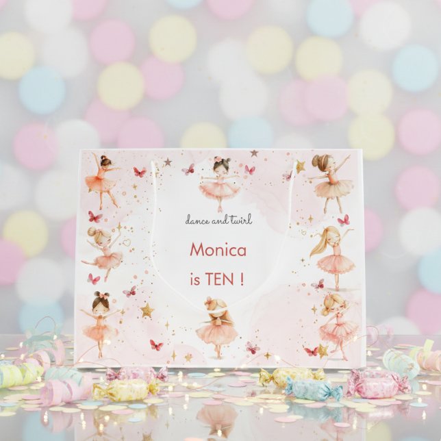 Dance and twirl ballet kid birthday large gift bag (Creator Uploaded)