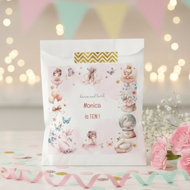 Dance and twirl cute ballerina ballet kid birthday favor bag (Creator Uploaded)