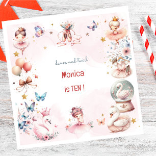 Dance and twirl cute ballerina ballet kid birthday napkins