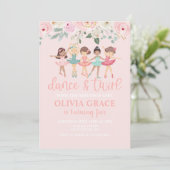 Dance and Twirl Floral Ballet Birthday Invitation (Standing Front)