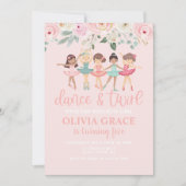Dance and Twirl Floral Ballet Birthday Invitation (Front)