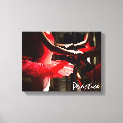 Dance Art Ballet Practice Red Black Canvas Print