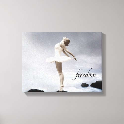 Dance Art Black and White Ballet Freedom Canvas Print