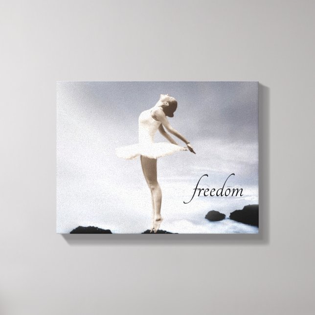 Dance Art, Black and White, Ballet, Freedom Canvas Print (Front)