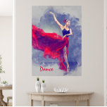 Dance Art, Dancer, Ballet, Red, Black Canvas Print<br><div class="desc">Dance Art Theme,  Ballet Dancer,  Prima Ballerina,  with text: Dance. Designed in watercolors with a bright red accent,  this Wrapped Canvas Art is part of our Dancers Dancing Collection. To change the text,  replace the word Dance using our easy template.</div>