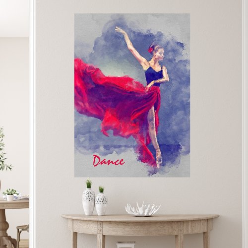 Dance Art Dancer Ballet Red Black Canvas Print