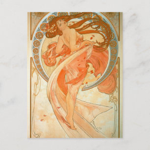 "Dance" - Art Nouveau - Alphonse Mucha Postcard