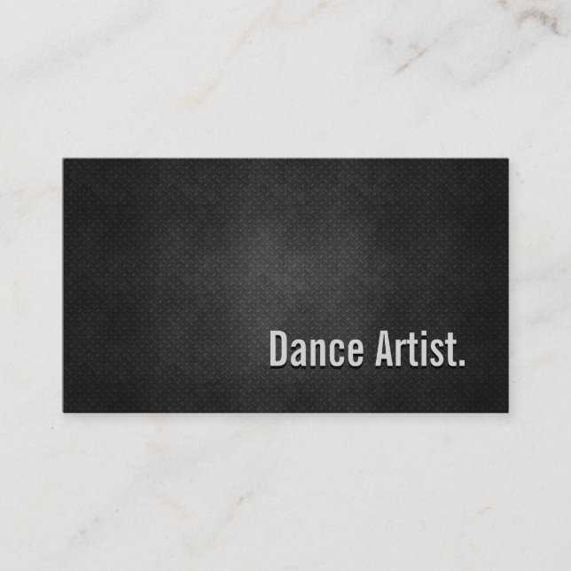Dance Artist Cool Black Metal Simplicity Business Card (Front)