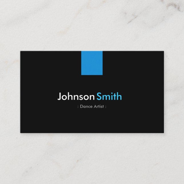 Dance Artist Modern Aqua Blue Business Card (Front)
