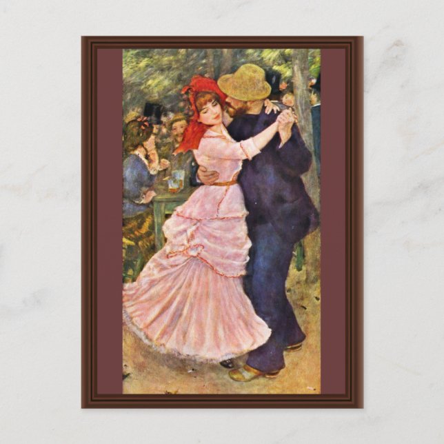 Dance At Bougival By Pierre-Auguste Renoir Postcard (Front)