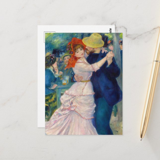 Dance at Bougival by Pierre-Auguste Renoir Postcard (Front/Back In Situ)