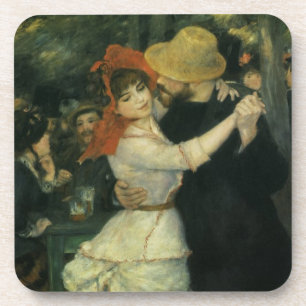 Dance at Bougival by Pierre Renoir, Vintage Art Beverage Coaster