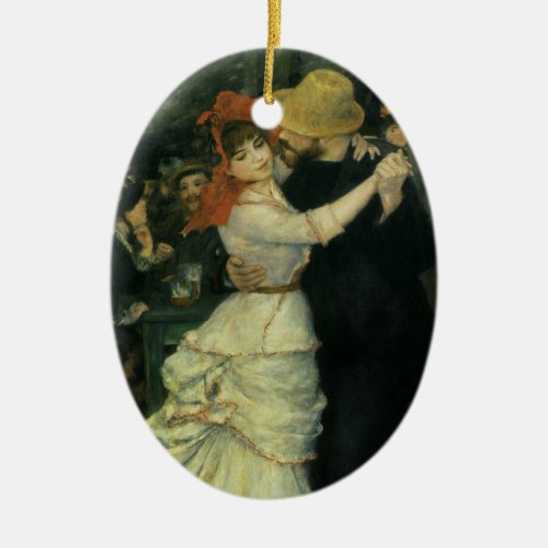 Dance at Bougival by Pierre Renoir Vintage Art Ceramic Ornament