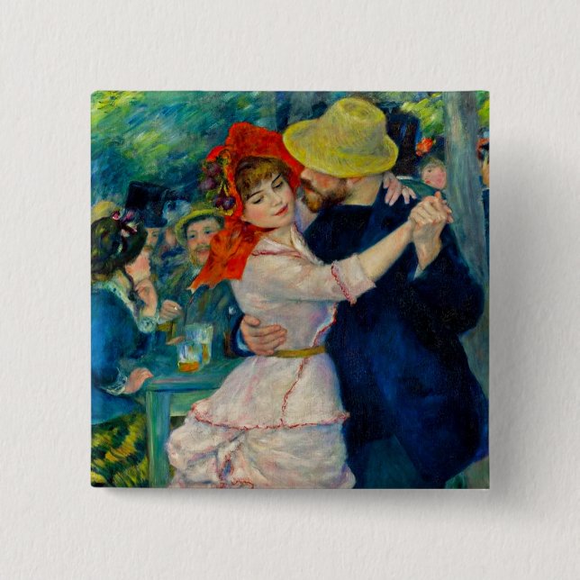 Dance at Bougival Pierre Renoir Button (Front)