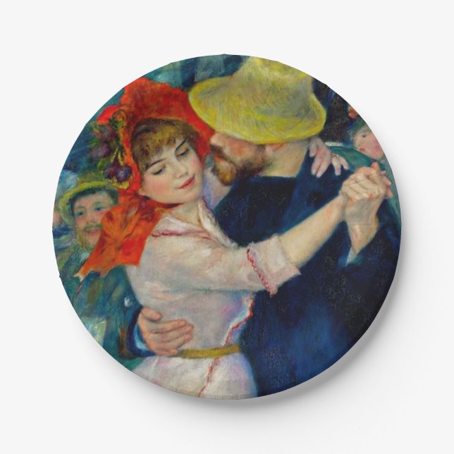 Dance at Bougival Pierre Renoir Paper Plates (Front)