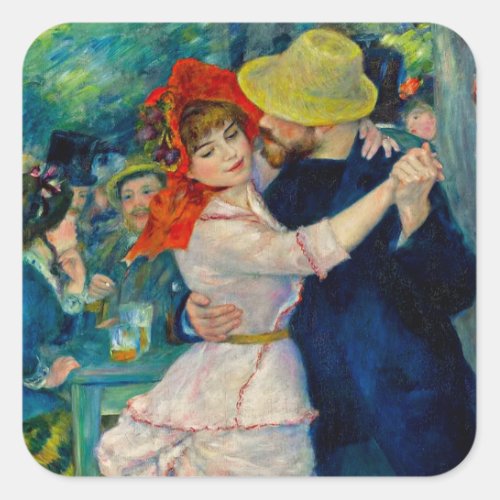 Dance at Bougival Pierre Renoir Square Sticker