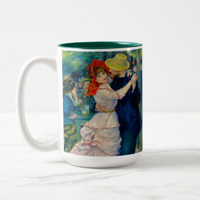 Dance at Bougival Pierre Renoir Two-Tone Coffee Mug (Left)