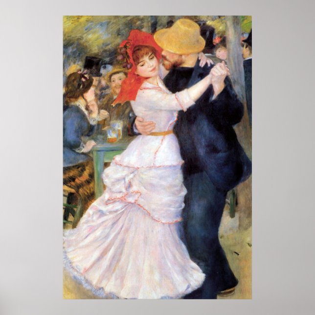 Dance at Bougival - Renoir Impressionist Painting Poster (Front)