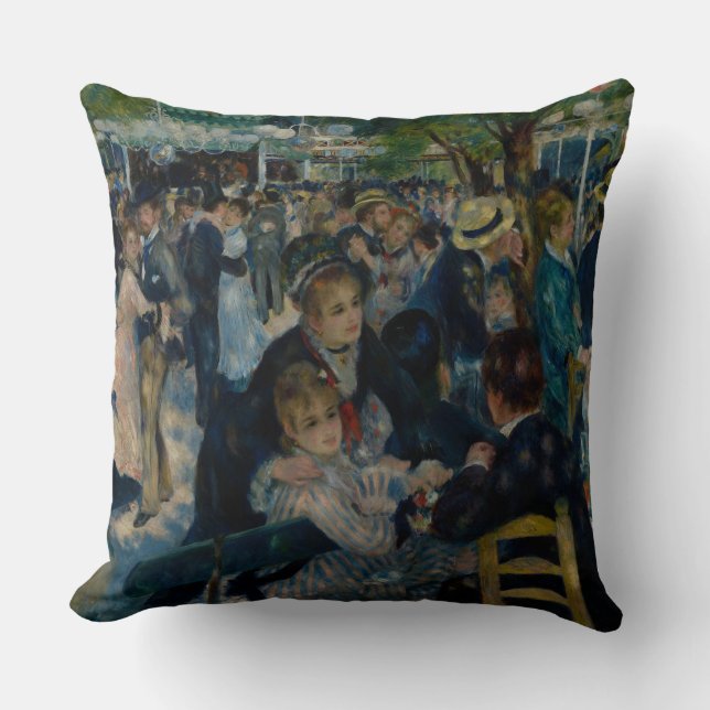 Dance at Le Moulin de la Galette - Auguste Renoir Throw Pillow (Front)