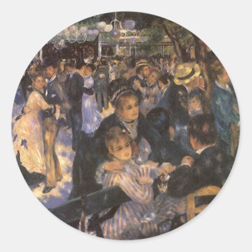 Dance at Le Moulin de la Galette by Pierre Renoir Classic Round Sticker