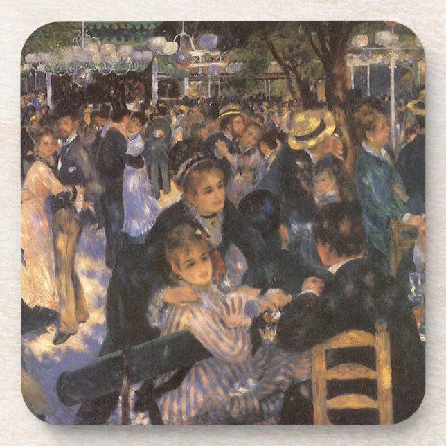 Dance at Le Moulin de la Galette by Pierre Renoir Drink Coaster (Front)