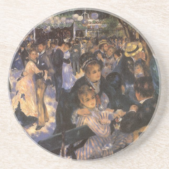 Dance at Le Moulin de la Galette by Pierre Renoir Drink Coaster (Front)