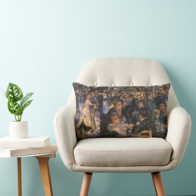 Dance at Le Moulin de la Galette by Pierre Renoir Lumbar Pillow (Chair)