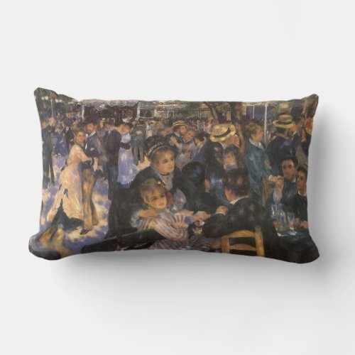 Dance at Le Moulin de la Galette by Pierre Renoir Lumbar Pillow