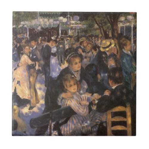 Dance at Le Moulin de la Galette by Pierre Renoir Tile