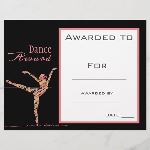 Dance award girl ballet pink dancer