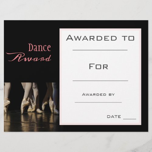 Dance award girl ballet pink dancer