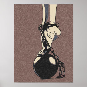 Dance babe, Dance! Submissive girl feet cuffed Poster