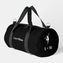 Dance Bag | Black Initials Name Duffle Bag