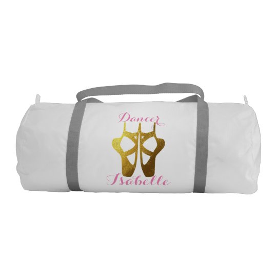 Dance Bag Personalized With Ballet Shoe In Gold