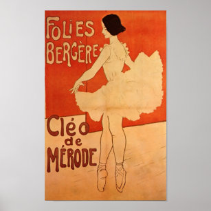 Dance Ballerina Art Nouveau Ballet Dancer Poster