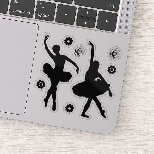 Dance Ballerina Ballet Flower Silhouette Sticker (Detail)