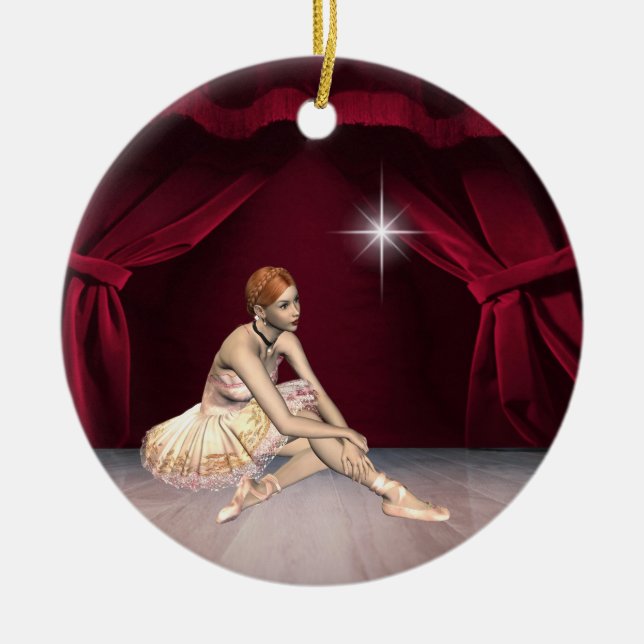 Dance Ballerina Ceramic Ornament (Front)