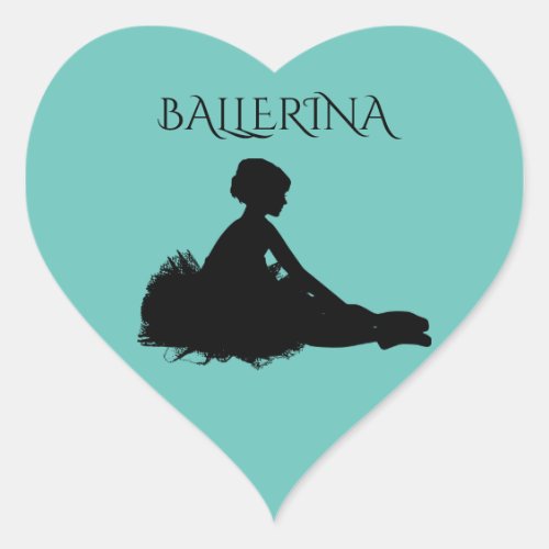 Danceballerina glossy stickers heart sticker