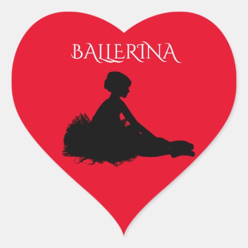 Danceballerina glossy stickers heart sticker