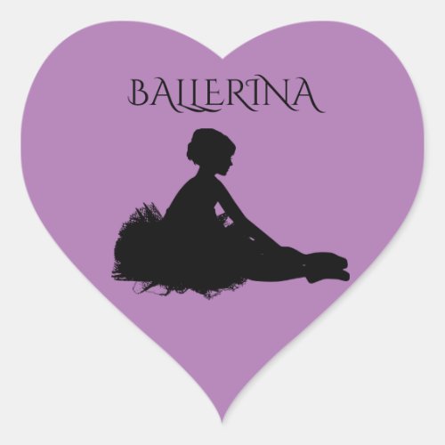 Danceballerina glossy stickers heart sticker