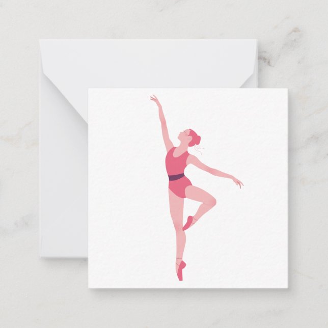 Dance Ballerina Note Card, Elegant Ballet Greeting Card (Front)