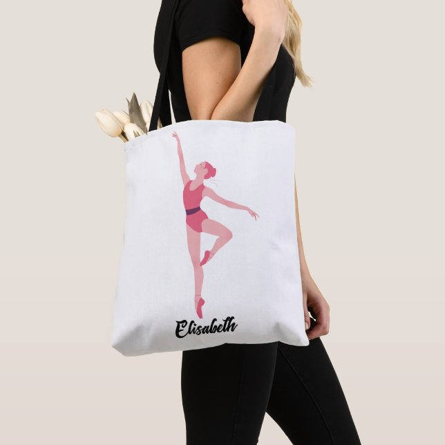 Dance Ballerina Personalized Tote Bag – Elegant  (Close Up)